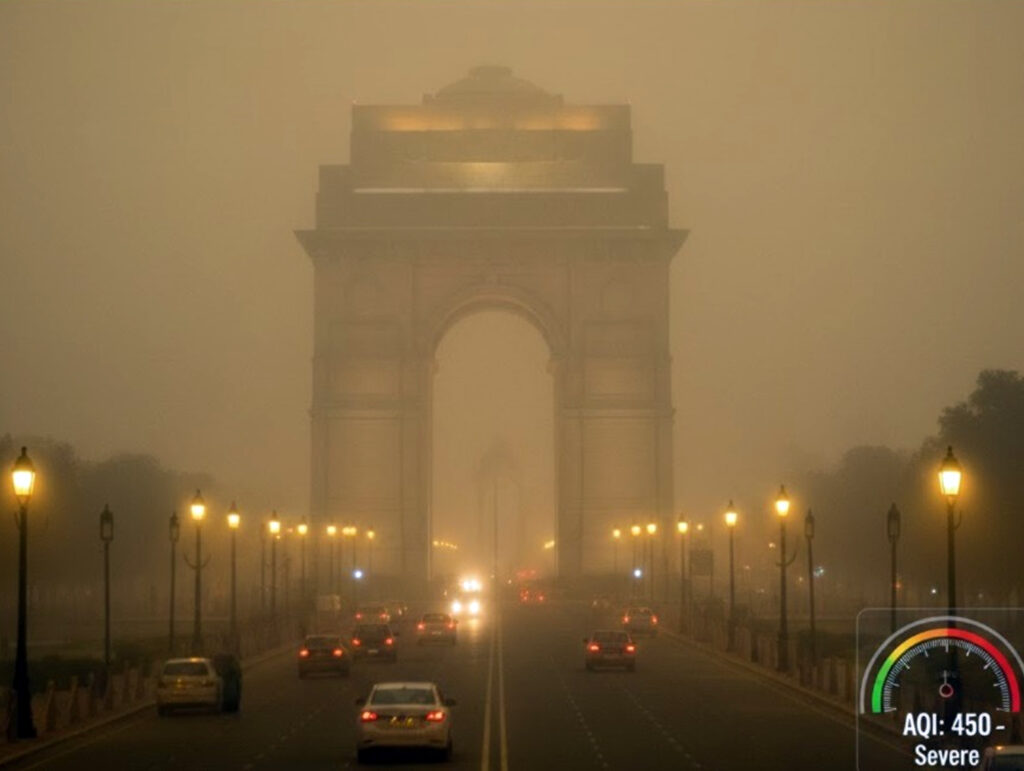 Thick fog blankets Delhi