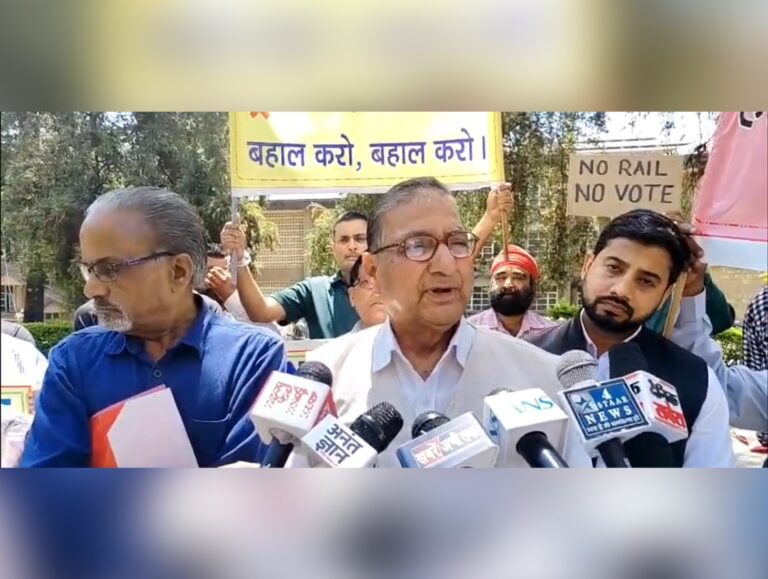 Kangra residents protest delay in rail service restoration, warn of political fallout