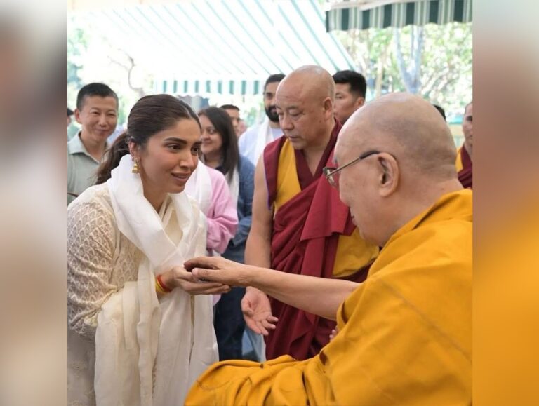 Bhumi Pednekar seeks blessings from Dalai Lama in McLeodganj
