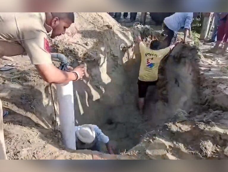 Four year old boy rescued safely after falling into borewell in Hoshiarpur