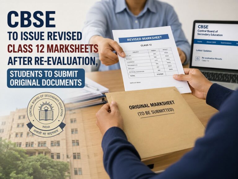 CBSE to issue revised class 12 marksheets after re-evaluation, students to submit original documents
